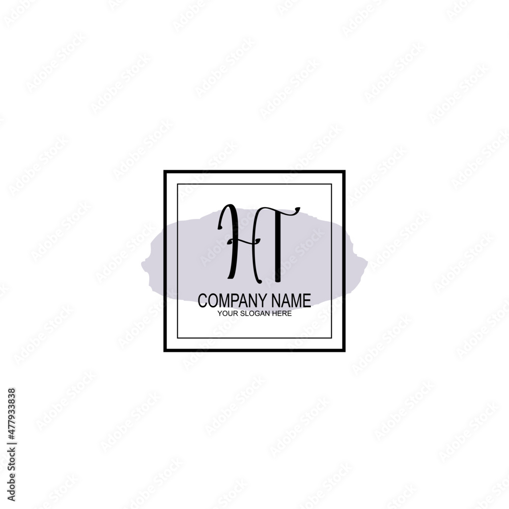 Letter HT minimalist wedding monogram vector Letter HT minimalist wedding monogram vector