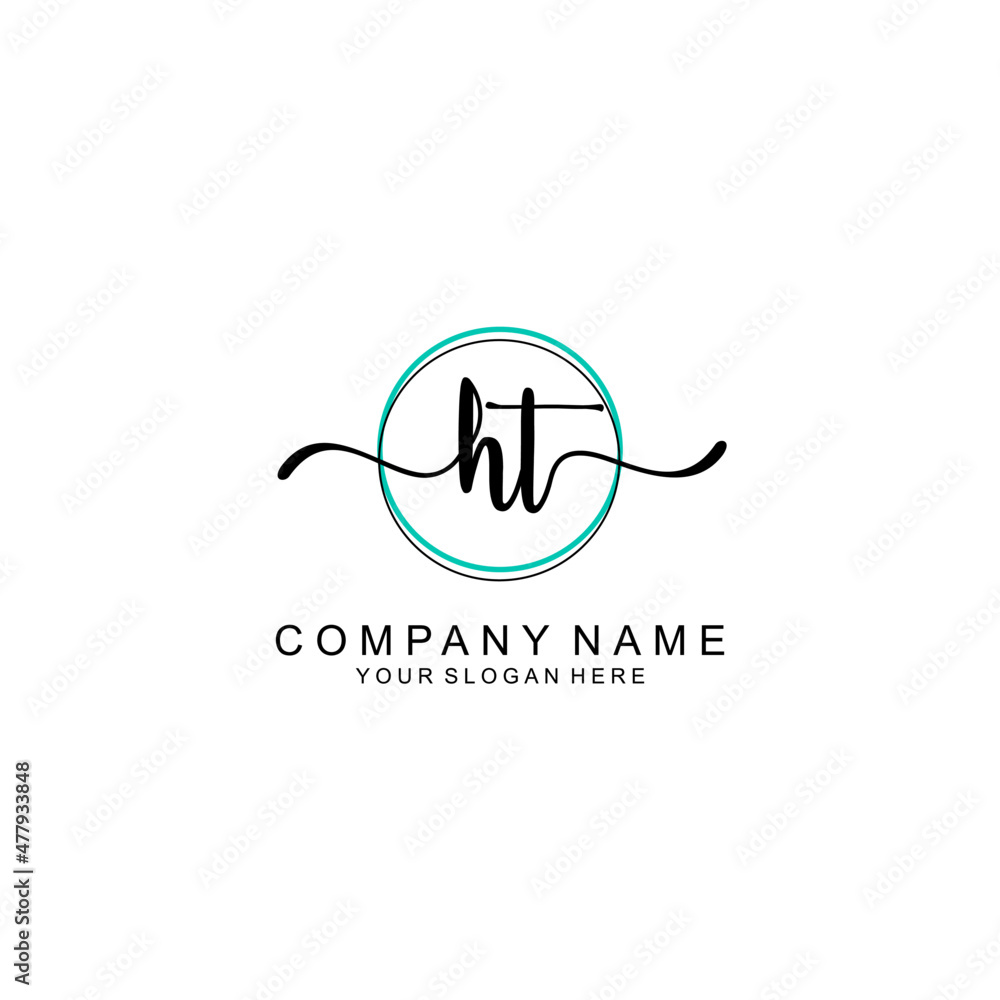 HT initial Signature logo template vector HT initial Signature logo template vector