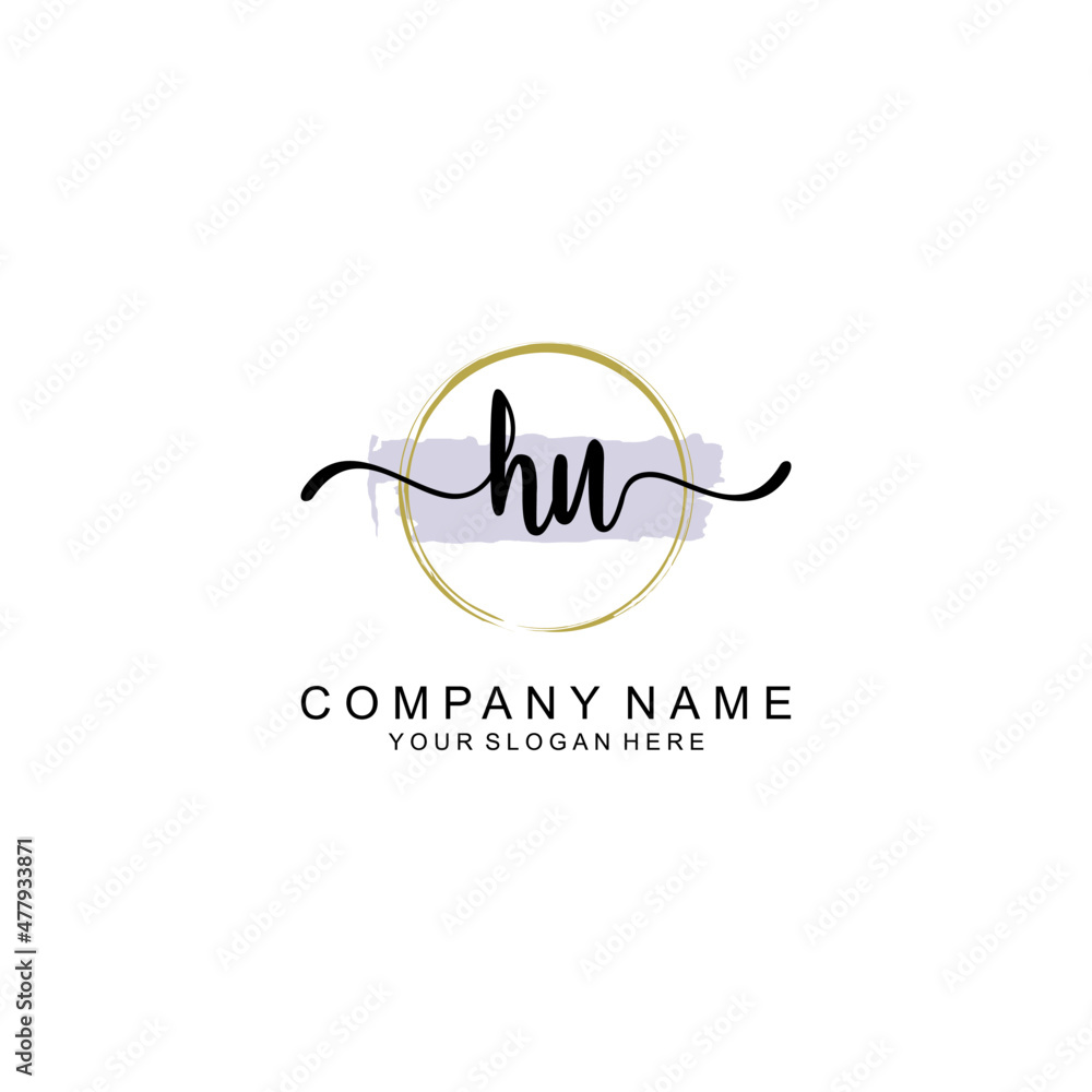 HU initial Signature logo template vector HU initial Signature logo template vector