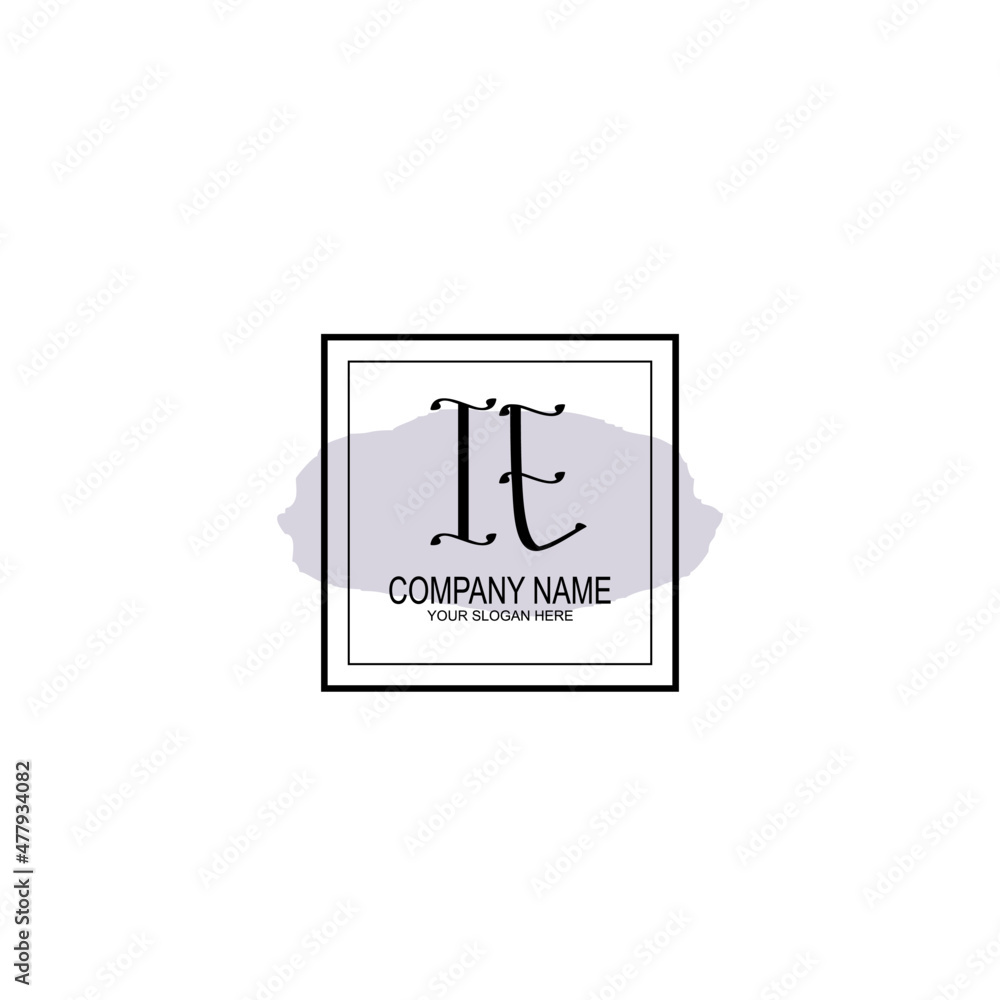 Letter IE minimalist wedding monogram vector