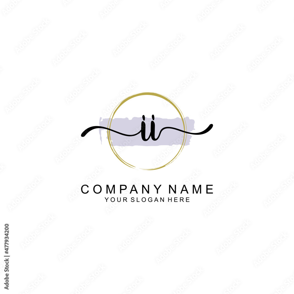 II Initial handwriting logo with circle hand drawn template vector II Initial handwriting logo with circle hand drawn template vector