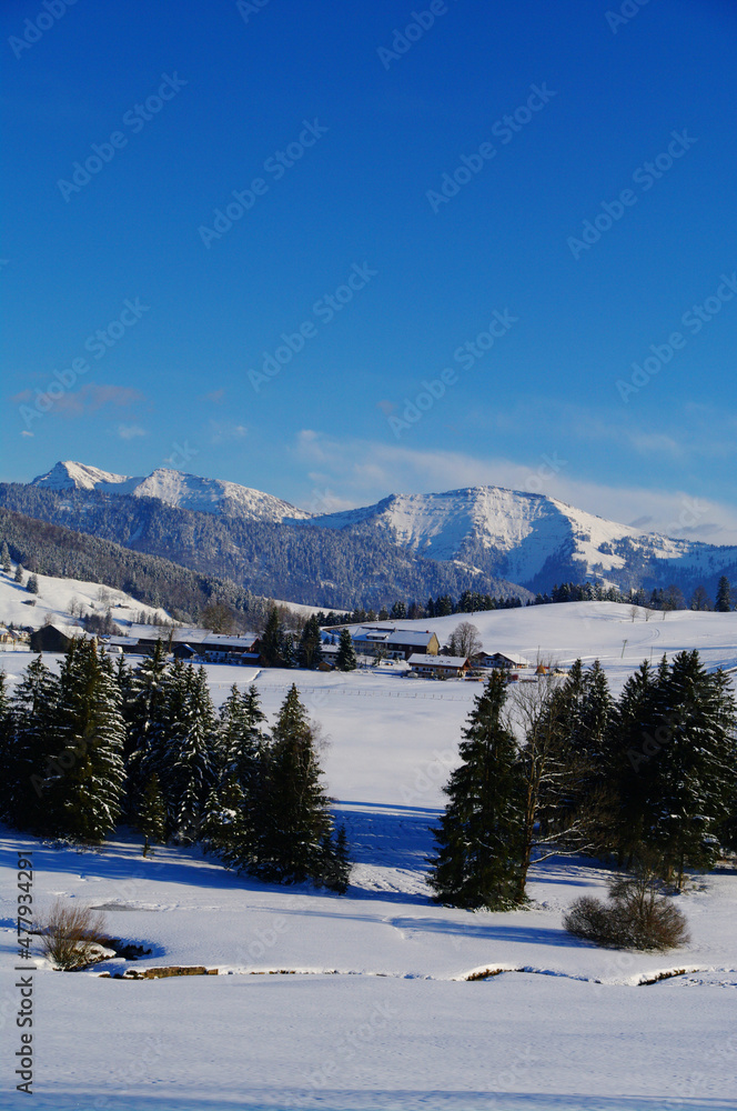 Hochgrat von Oberstaufen im Allgäu aus gesehen Hochgrat von Oberstaufen im Allgäu aus gesehen