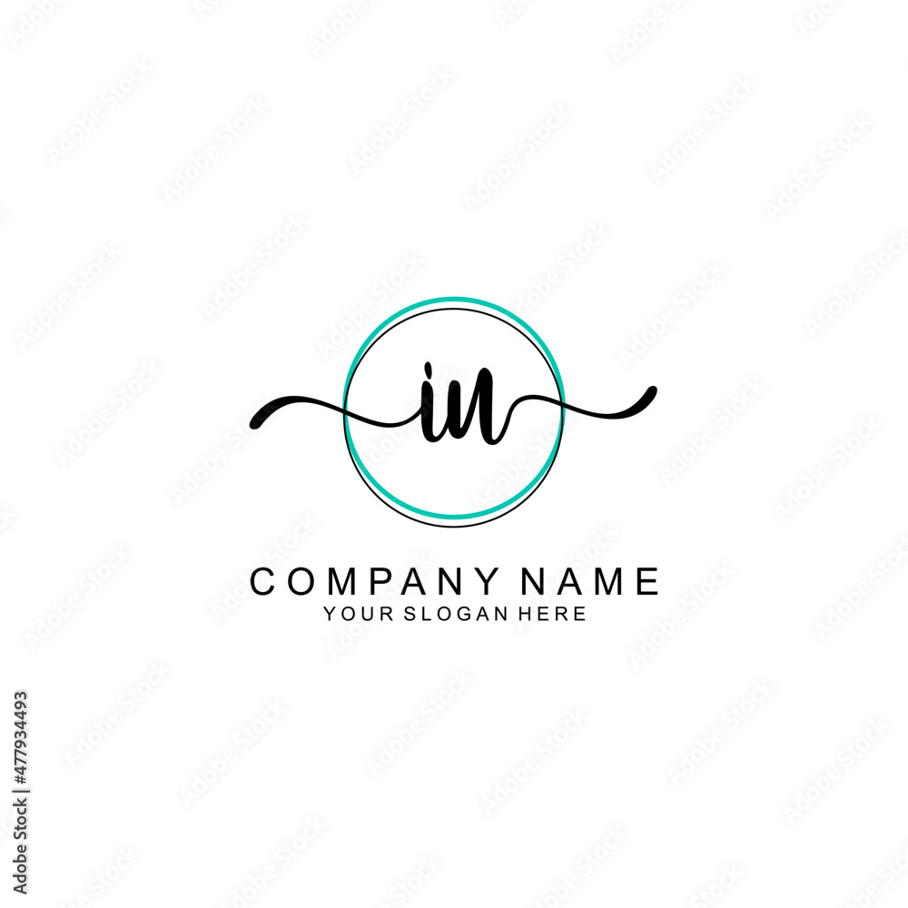 IU Initial handwriting logo with circle hand drawn template vector IU Initial handwriting logo with circle hand drawn template vector