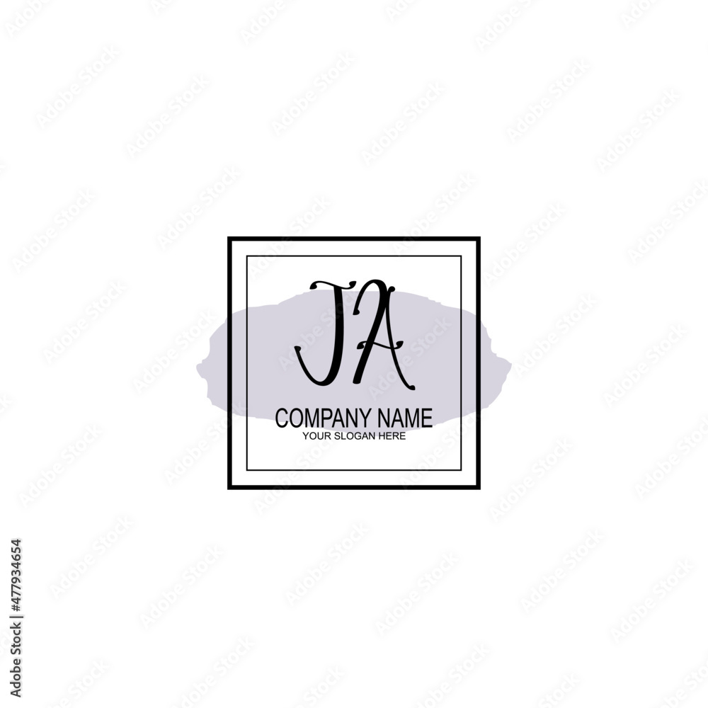 Letter JA minimalist wedding monogram vector Letter JA minimalist wedding monogram vector