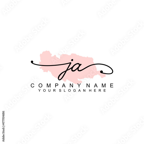 JA initial Signature logo template vector