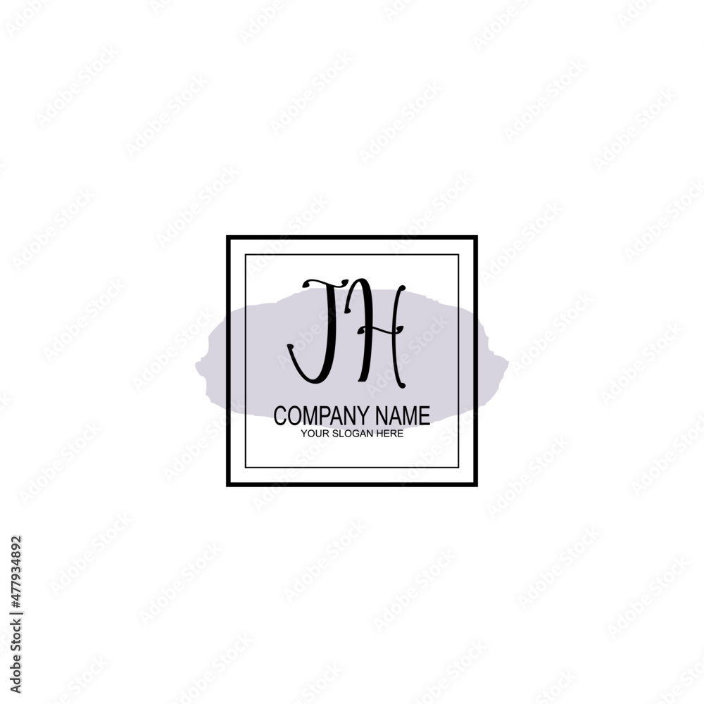 Letter JH minimalist wedding monogram vector Letter JH minimalist wedding monogram vector