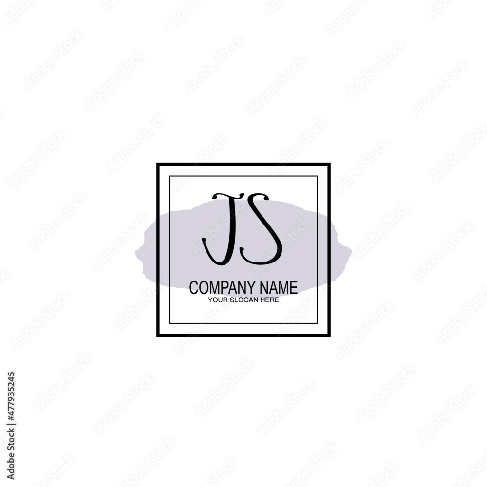 Letter JS minimalist wedding monogram vector Letter JS minimalist wedding monogram vector