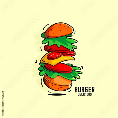 humberger restaurant logo vector design, can be used for product logos, templates and others	