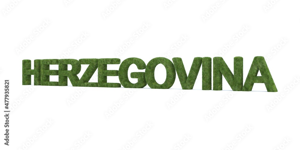 3d rendering of Herzegovina word isolated on white background 3d rendering of Herzegovina word isolated on white background