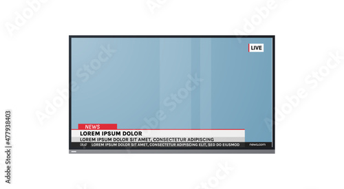 News headline and tv flat vector illustration.