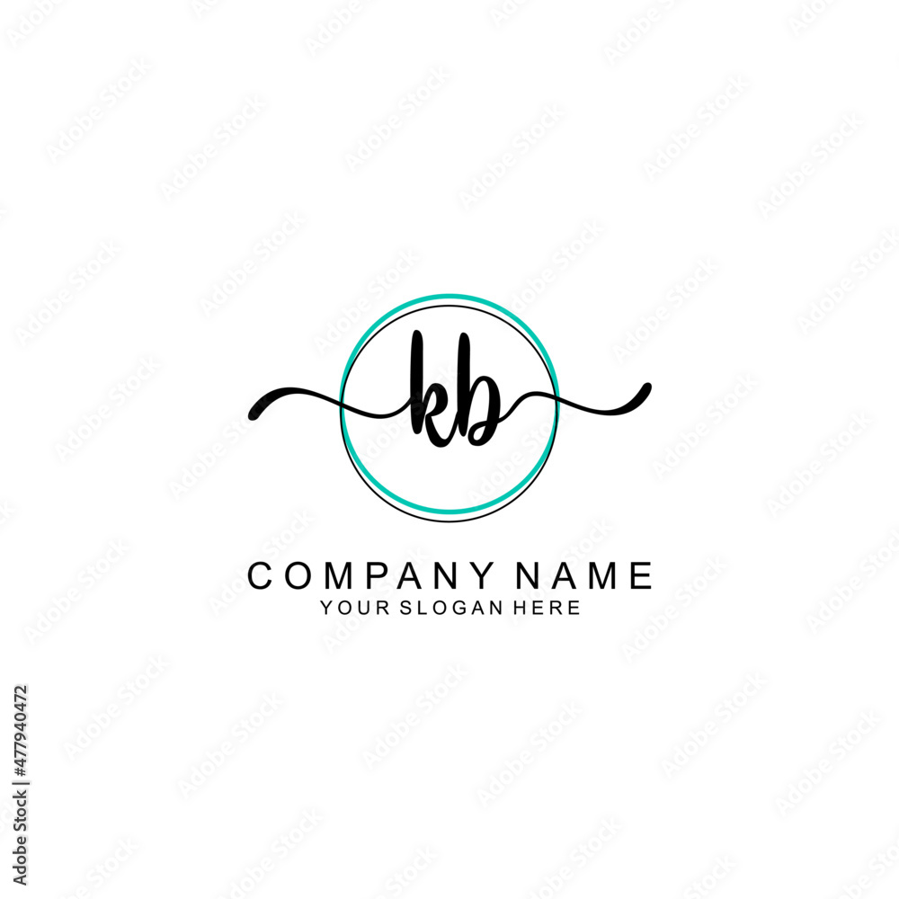 KB Initial handwriting logo with circle hand drawn template vector KB Initial handwriting logo with circle hand drawn template vector