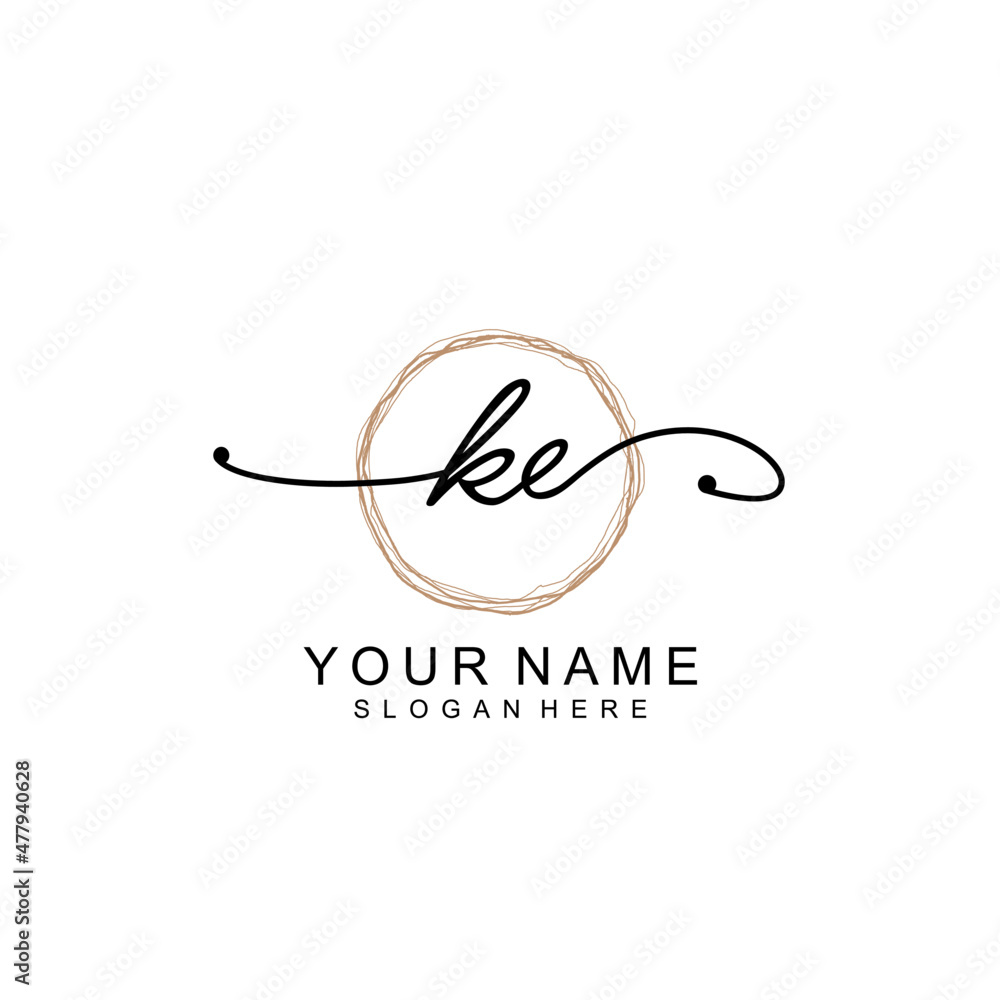 KE initial Signature logo template vector KE initial Signature logo template vector