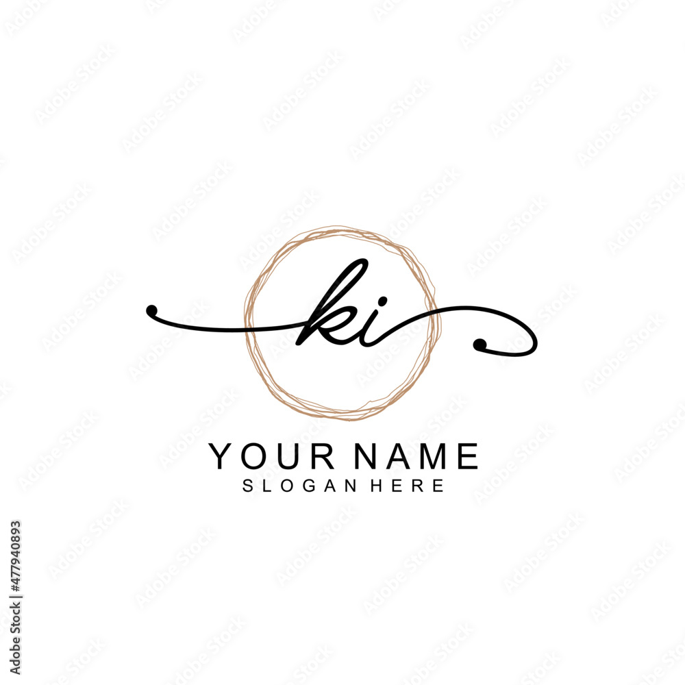 KI initial Signature logo template vector KI initial Signature logo template vector