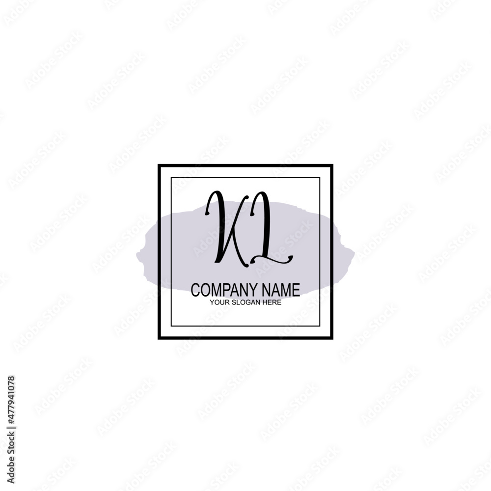 Letter KL minimalist wedding monogram vector Letter KL minimalist wedding monogram vector