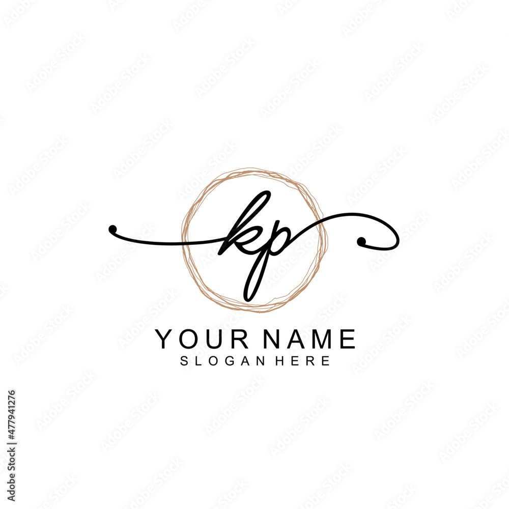KP initial Signature logo template vector KP initial Signature logo template vector