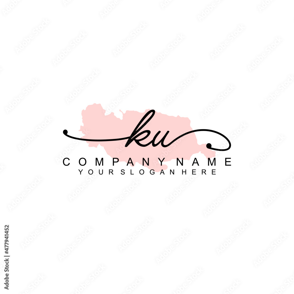 KU initial Signature logo template vector KU initial Signature logo template vector