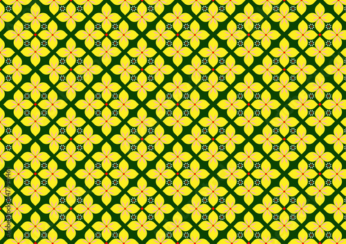 Green yellow floral pattern design