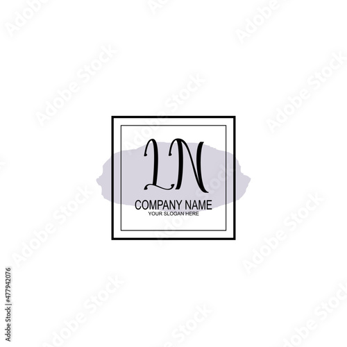 Letter LN minimalist wedding monogram vector