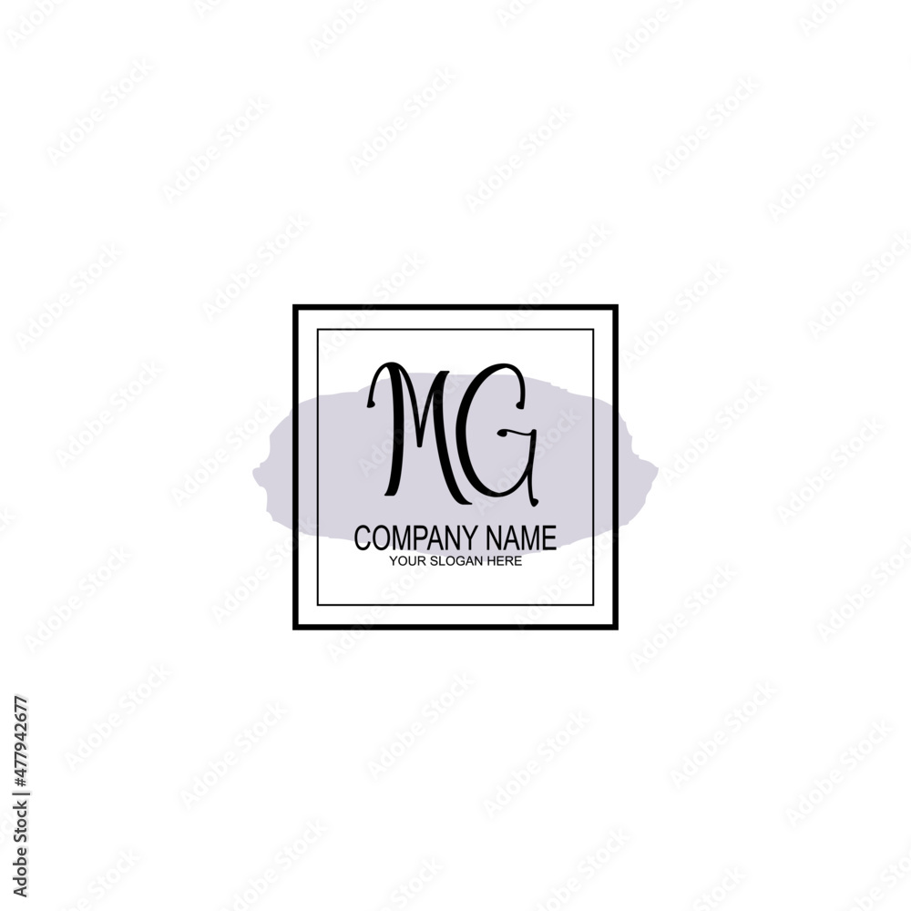 Letter MG minimalist wedding monogram vector Letter MG minimalist wedding monogram vector