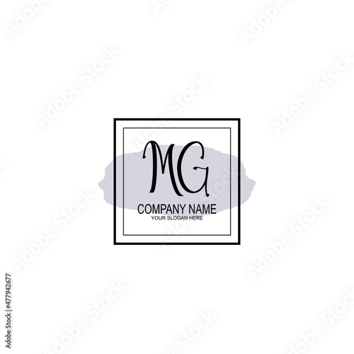 Letter MG minimalist wedding monogram vector