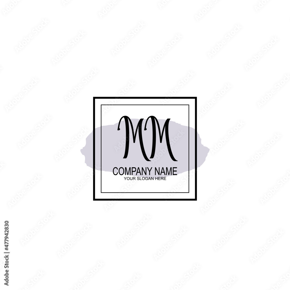 Letter MM minimalist wedding monogram vector Letter MM minimalist wedding monogram vector