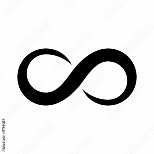 Infinity icon isolated on white background. Eternal, limitless, endless, unlimited infinity symbols. Mobius line vector illustration photo