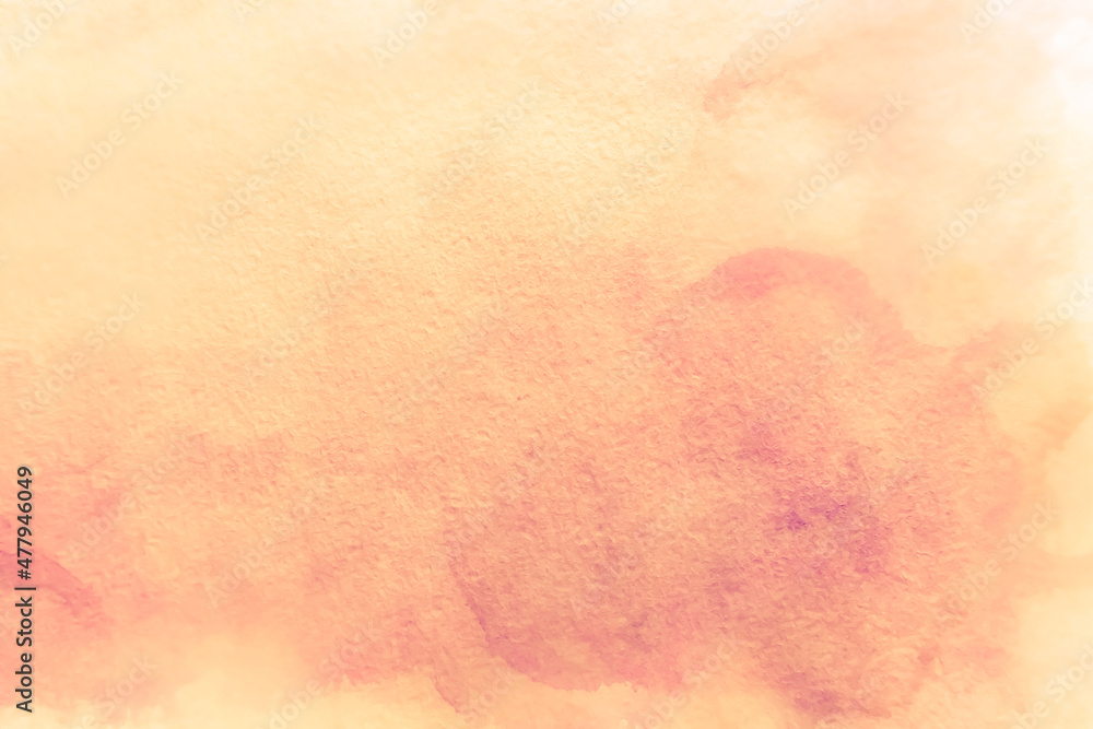 Abstract painted watercolor pastel pink orange decorative textured background
