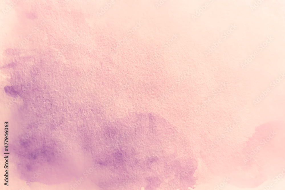 Abstract painted watercolor pastel pink purple lilac decorative textured background