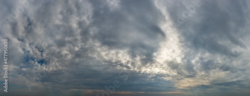 Fantastic soft thunderclouds  sky panorama