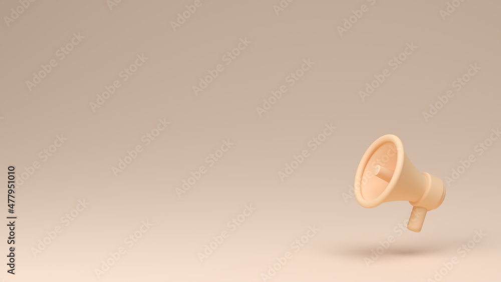 megaphone whit copy space on pink pastel background, Gramophone icon simple 3d render