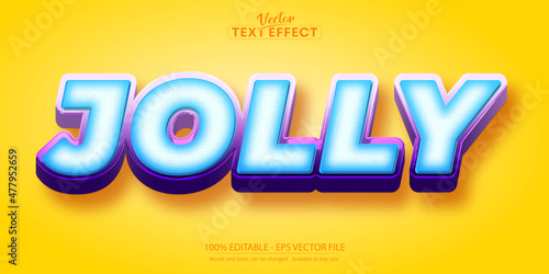 Cartoon text effect, editable jolly text and comic text style