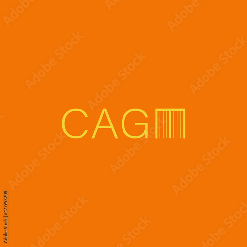 A flat, simple, and minimalist typography design of a word Cage