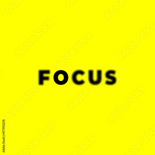 A flat, simple, and minimalist typography design of a word Focus
