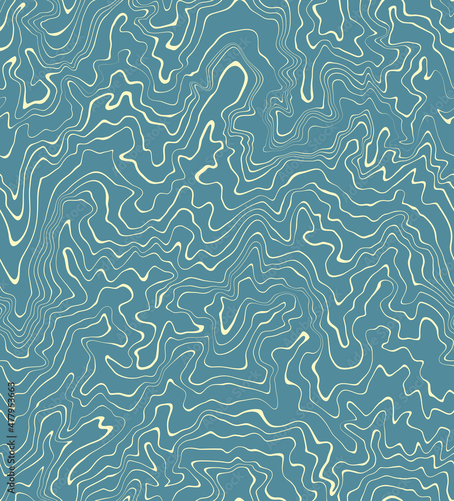 Seamless Wave Pattern Liquid Stripes Blue with Beige Seamless Wave Pattern Liquid Stripes Blue with Beige