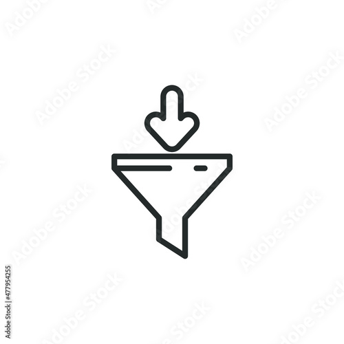 simple vector icon filter editable. isolated on white background. 