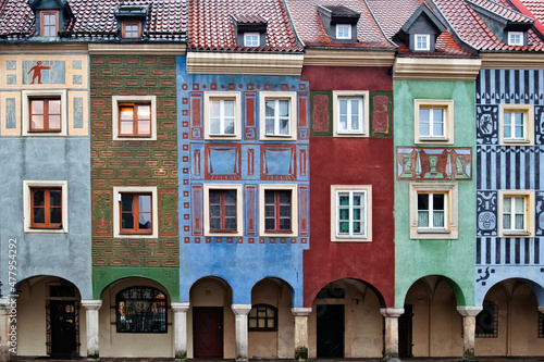 Colorful buildings in the Old Market Square in Poznań photo