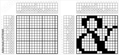 Ampersand Icon Nonogram Pixel Art M_2201001