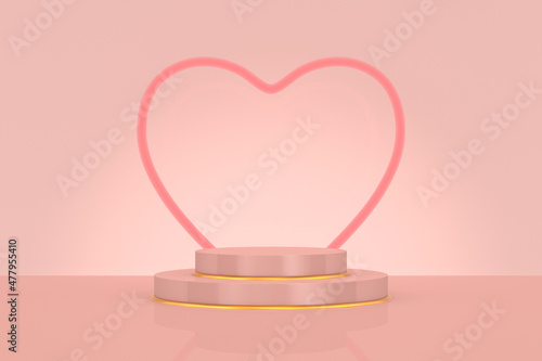 heart and pedestal on pink ...