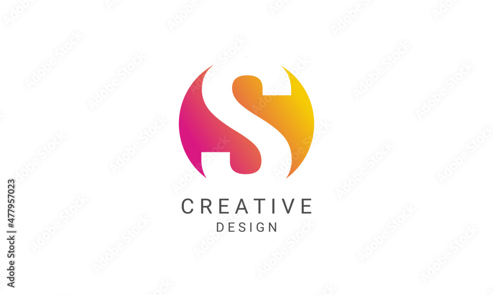 letter s logo negative space in round shape letter s logo negative space in round shape