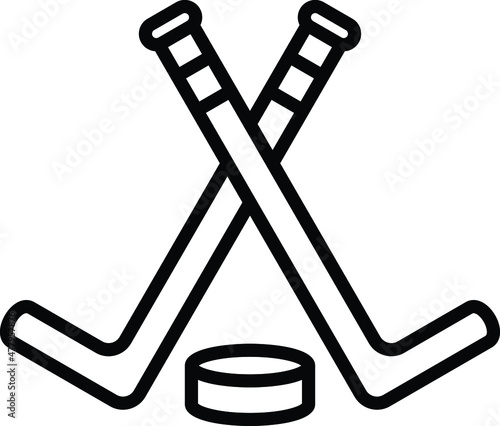 Canvas Print Ice Hockey Icon Style