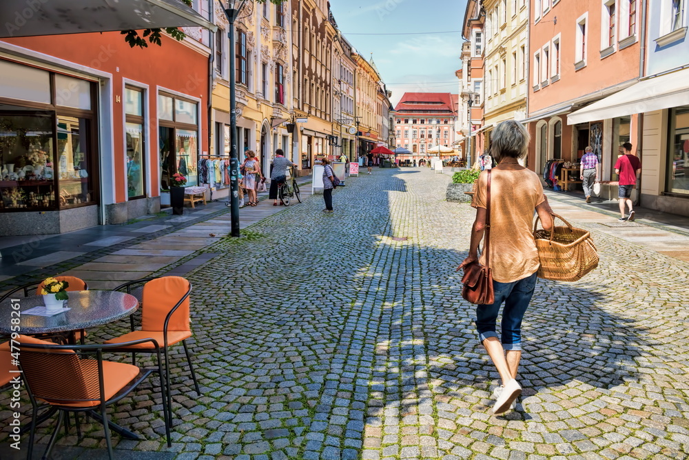 bautzen, deutschland - fußgängerboulevard in der altstadt