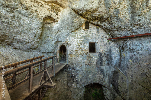 Interior Predjama Castle in Postojna Cave, Slovenia. photo