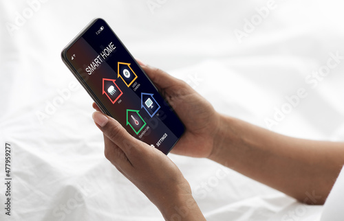 Wallpaper Mural Domestic comfort, modern gadgets for remote control of automation system with online application Torontodigital.ca