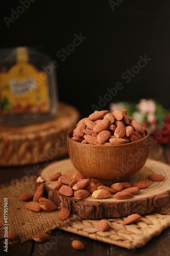 nut, walnut, almond, pumpkin, seed, cashew, mixed, bowl, many, heap, macro, closeup, container, wood, table, rustic, white, brown, snack, healthy, life, natural, light, roasted, modern, simple, organi photo