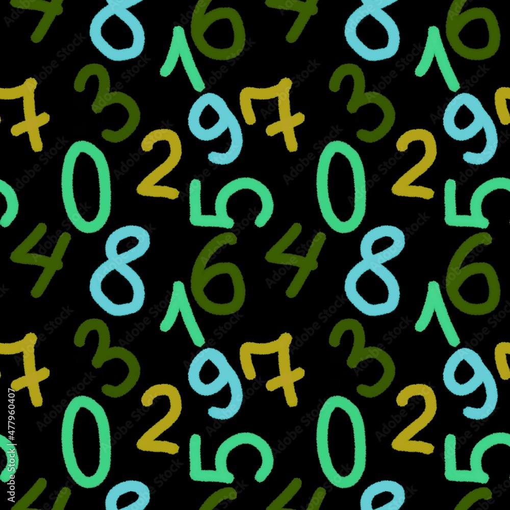Kids seamless pattern with numbers for kids and fabrics and textiles and packaging and gifts and cards and linens Kids seamless pattern with numbers for kids and fabrics and textiles and packaging and gifts and cards and linens