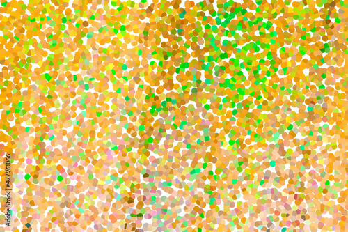 Pointillism backdrop in acidic green and orange hues