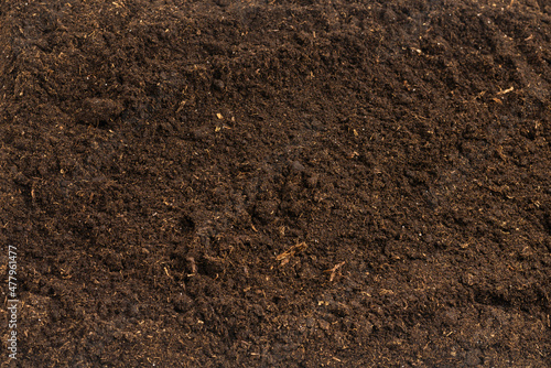 Soil for plant isolated on white background.