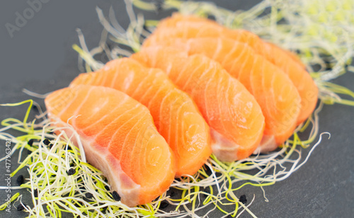 Sashimi dish made of salmon