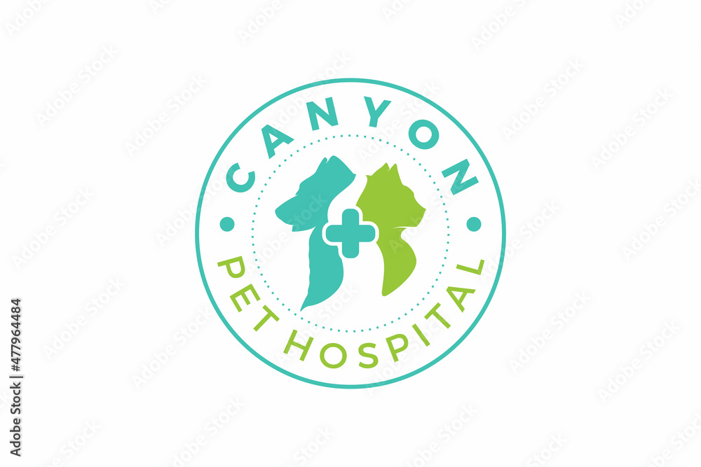 pet hospital logo. premium vector