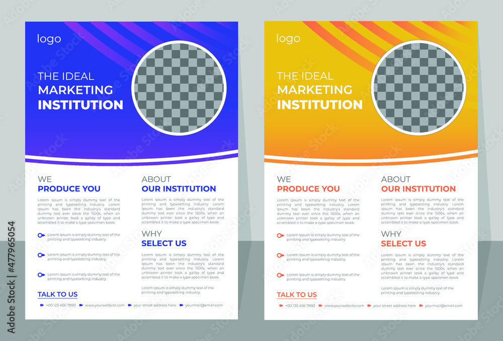 Creative Modern Business A4 Flyer Design Template For Print With Geometric Shapes Poster 8502